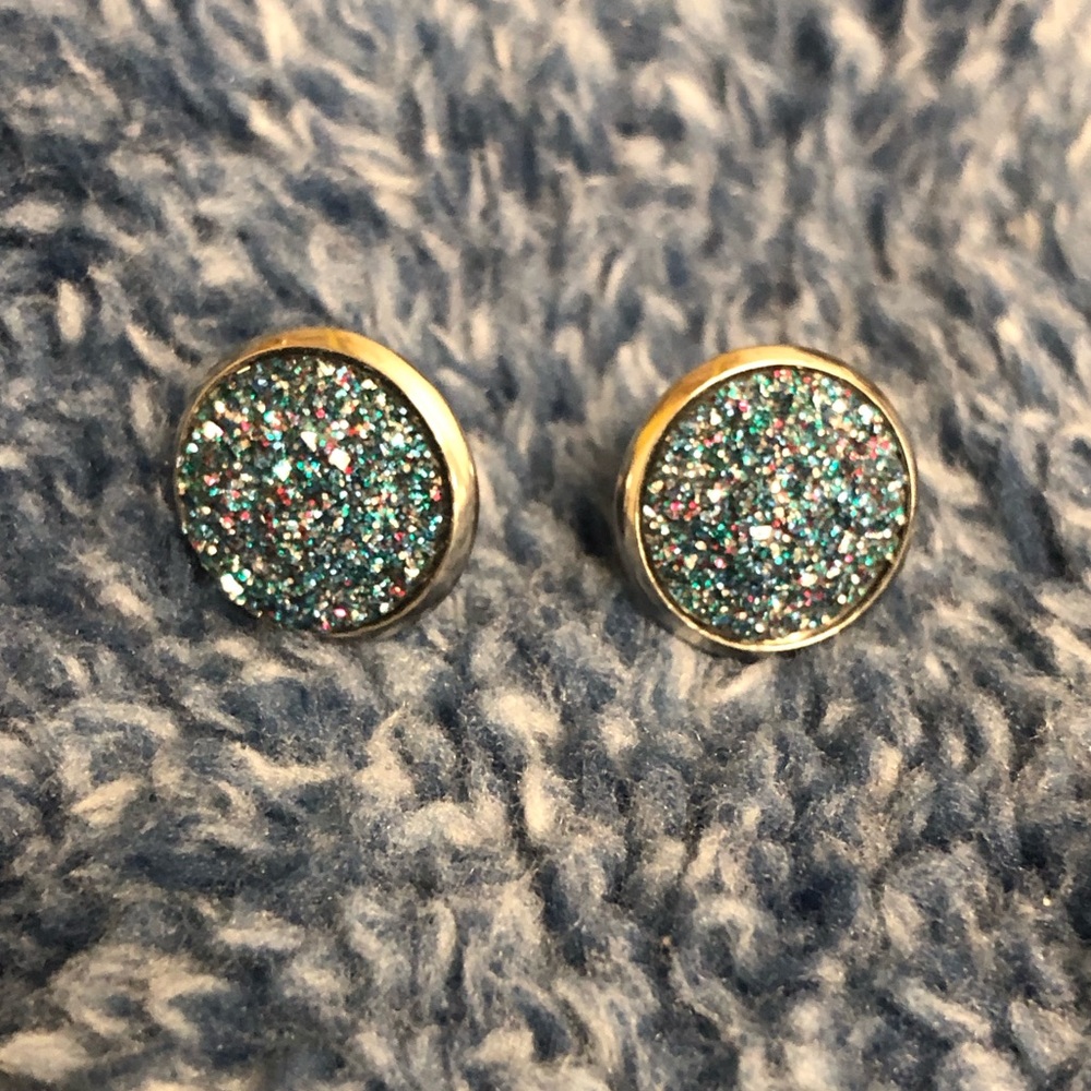 Glittery Geode Stud Earrings